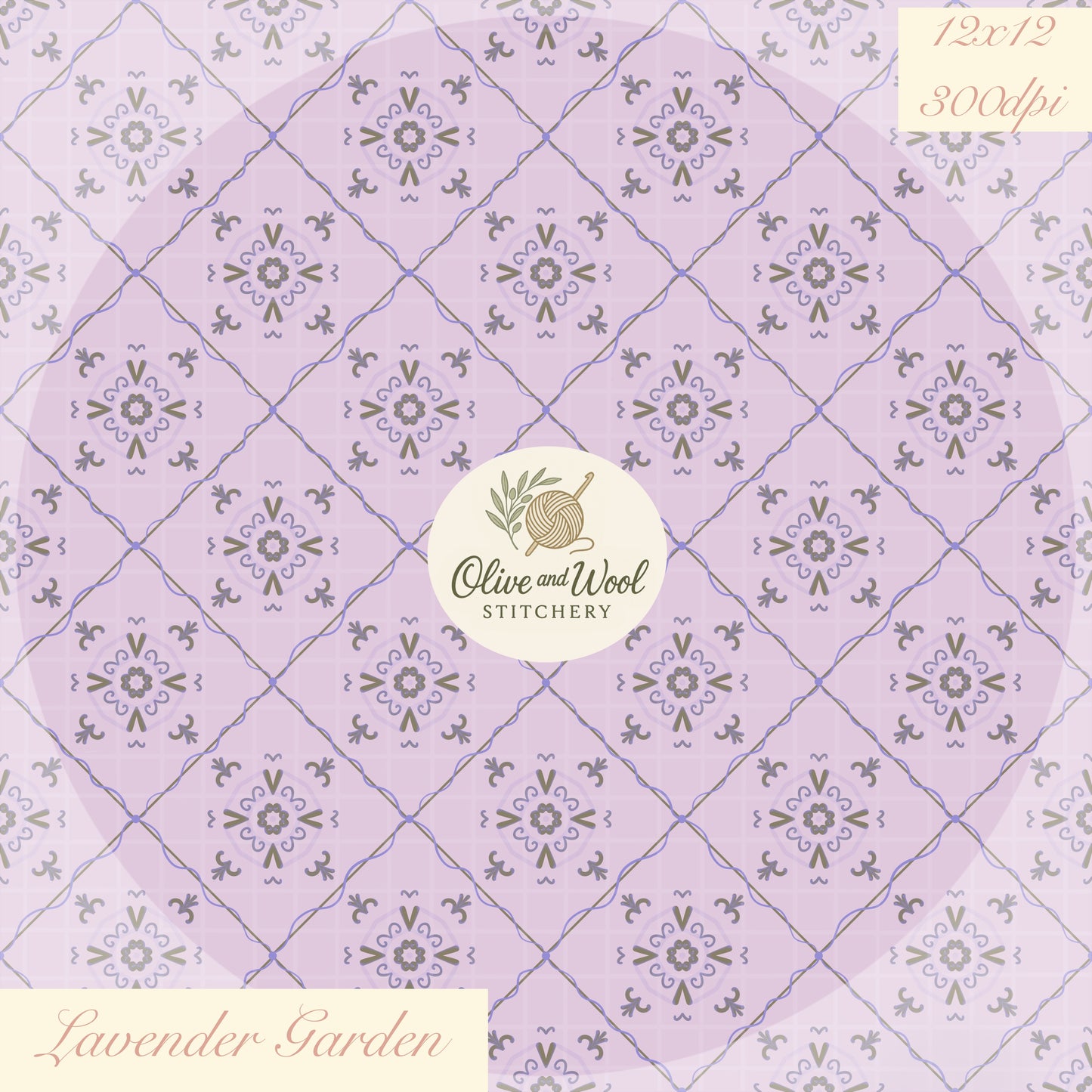 Lavender Garden Seamless Digital Pattern