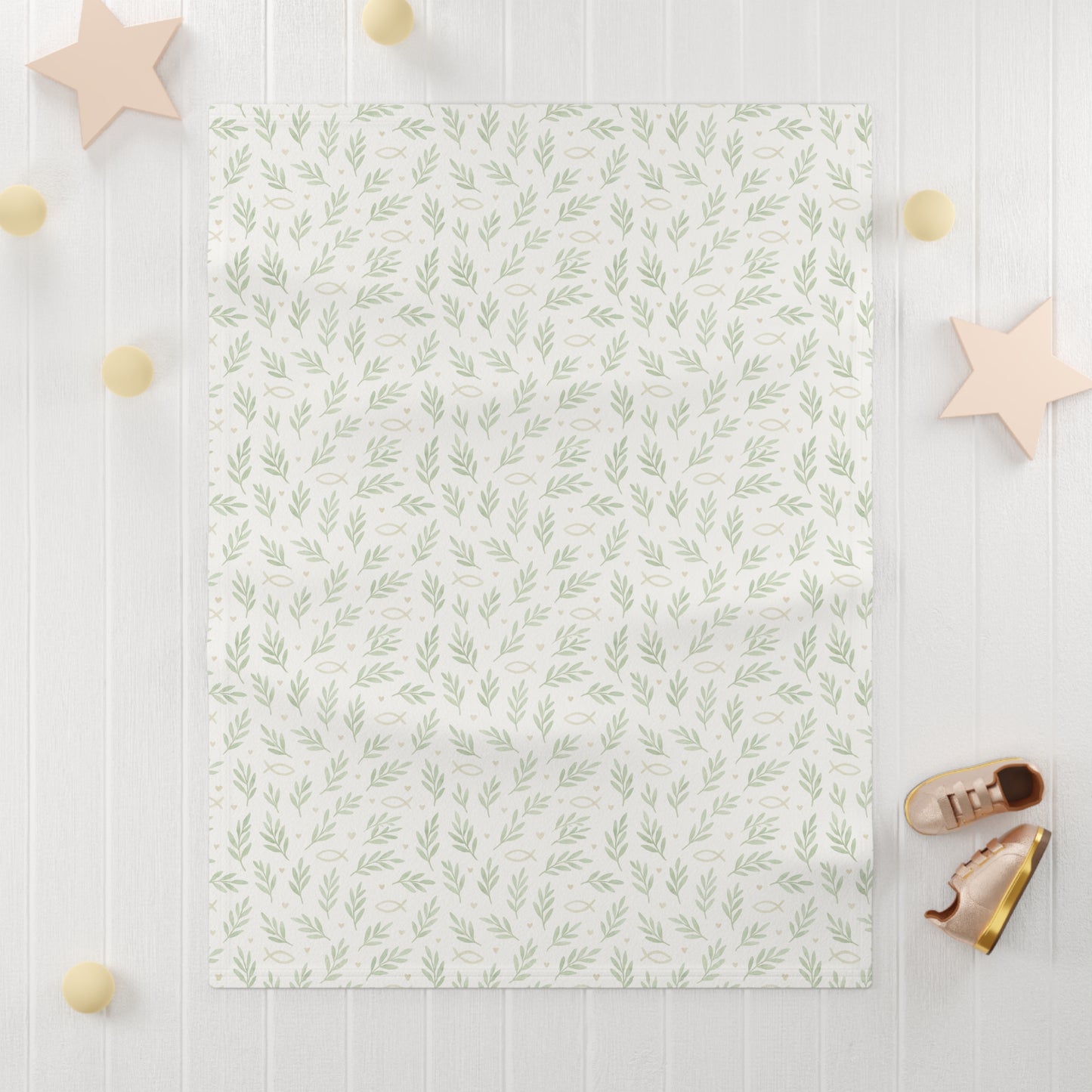 Faith Baby Blanket — Fish & Olive Branch Soft Fleece