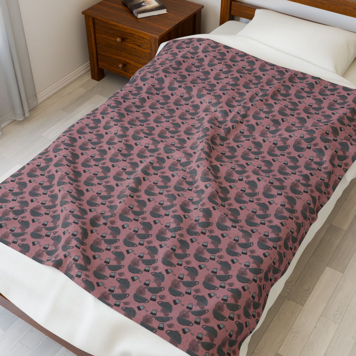 Velveteen Plush Blanket | My Cup of Tea | Cozy Romantic Couch & Bed Blanket