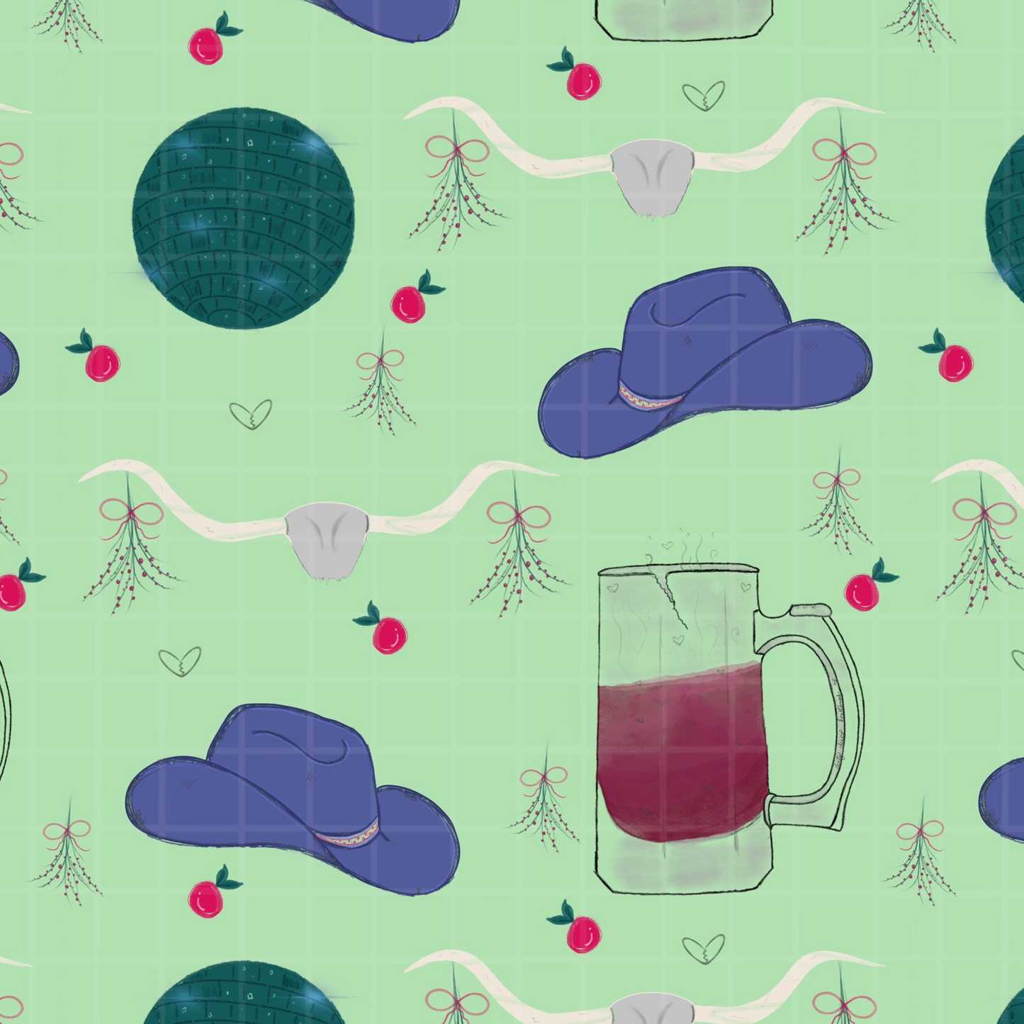 Dirty Disco Heartbreak- Seamless Pattern