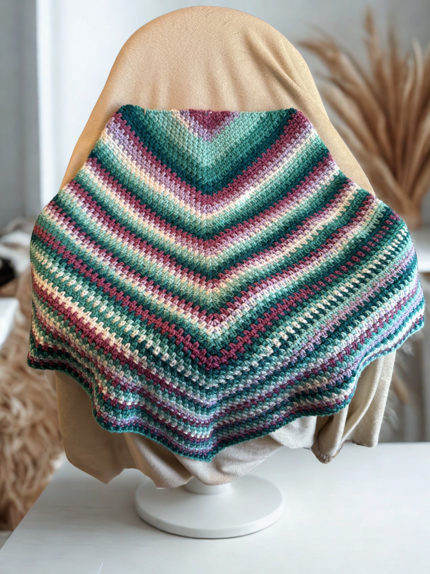 Handmade Crochet Shawl | Fruit of the Spirit Shawl| Button Closure Womens Small/Medium