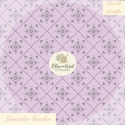 Lavender Garden Seamless Digital Pattern
