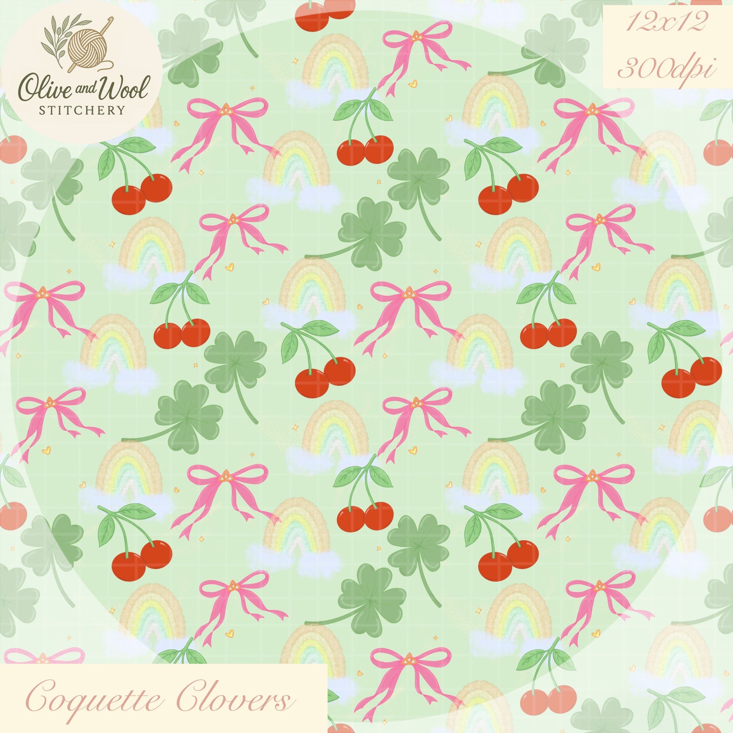 Coquette Clovers | Digital Seamless Pattern Bundle | St. Patrick’s Day Spring Design